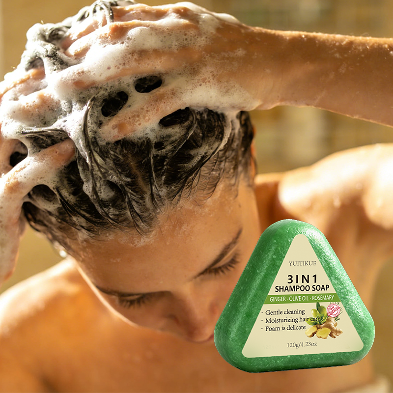 Bar Soap Shampoo Solid - YUITIKUE 3 In 1 Ginger Rosemary