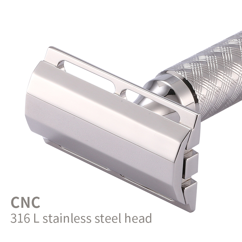 Safety Razor Handle - CNC 316L Stainless Steel Double Edge