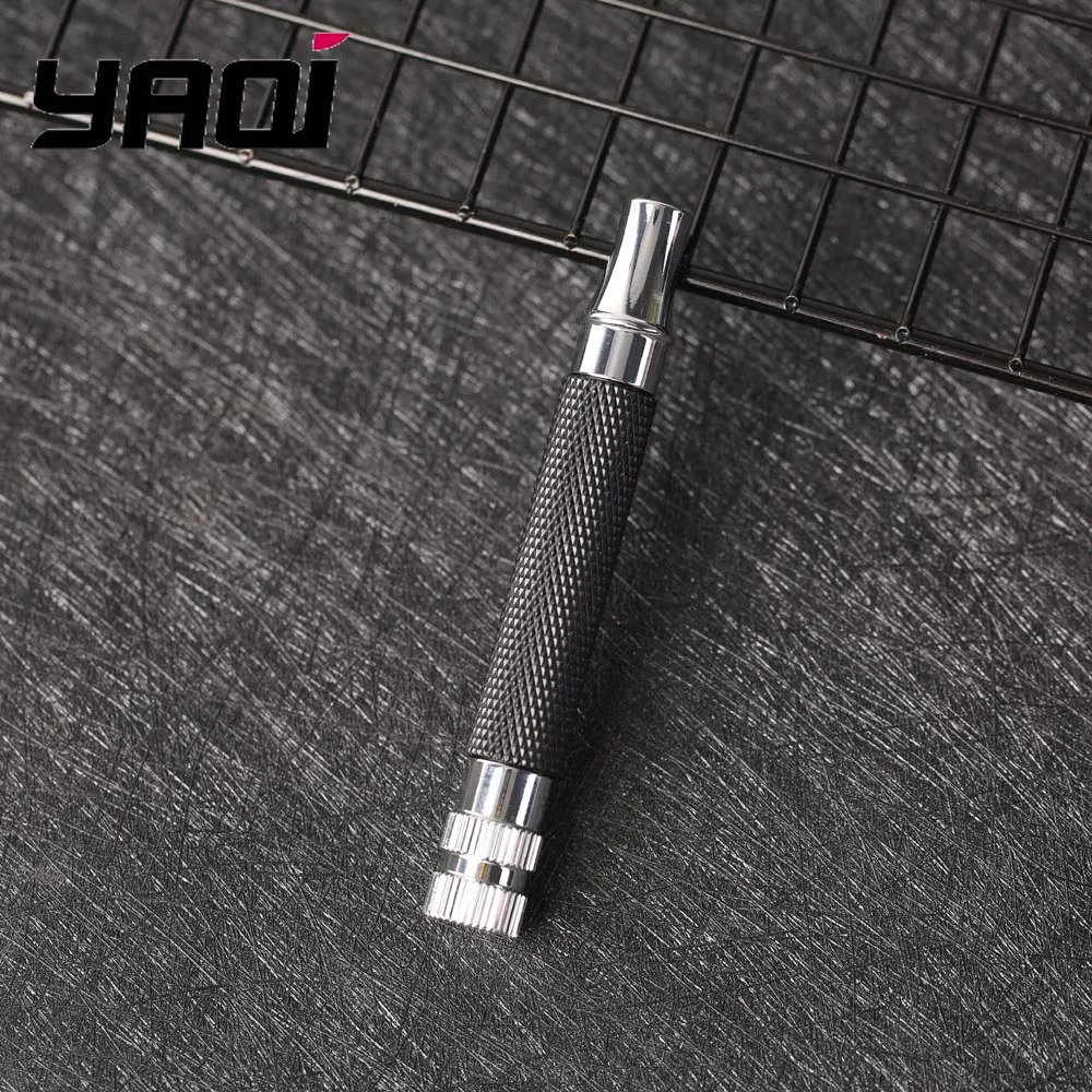 Safety Razor Handle - 2026 Yaqi Mens Black Chrome Brass