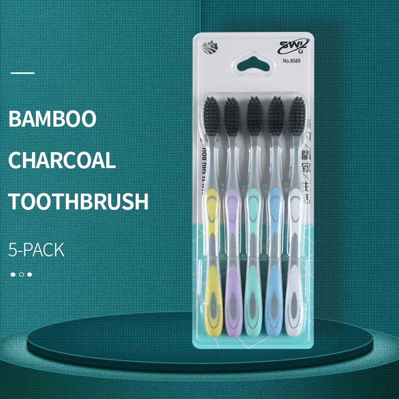 Bamboo Toothbrush Set - 5/10pcs manual toothbrush with bamboo charcoal