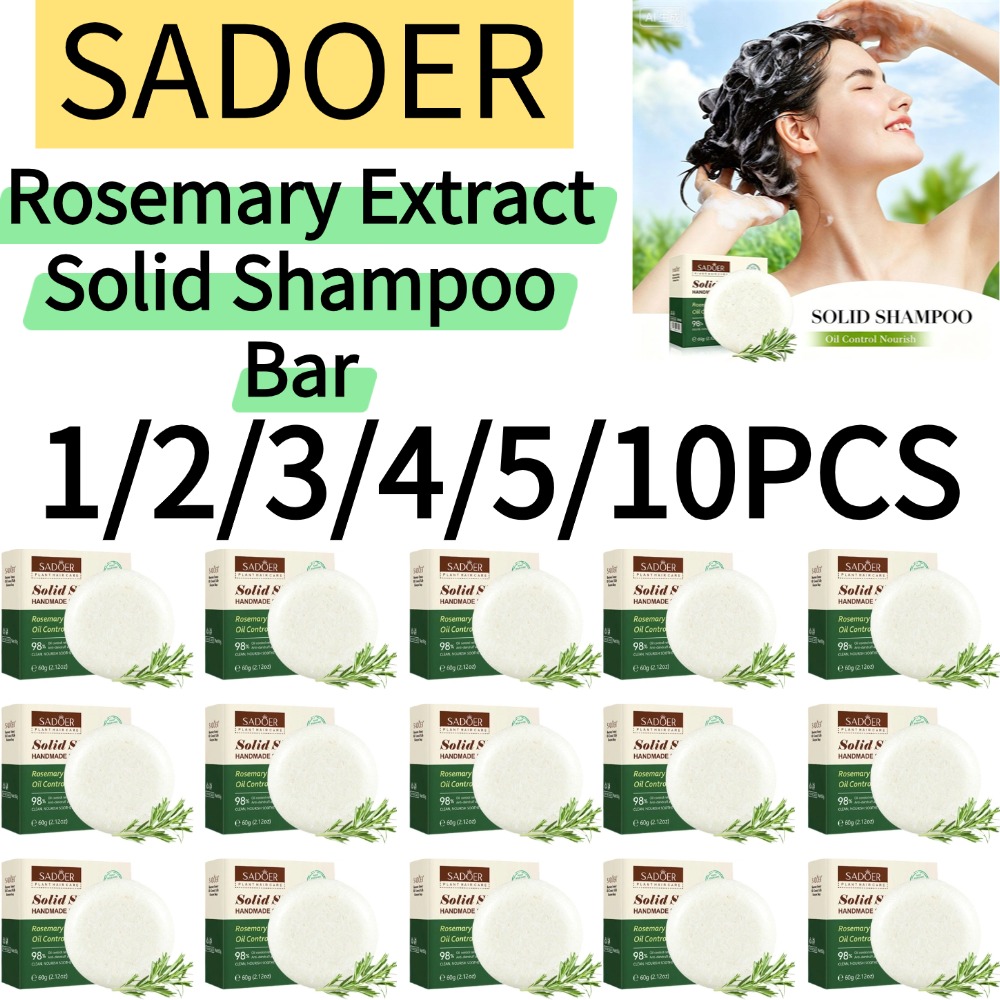 Bar Soap Shampoo Solid - SADOER 1/2/3/4/5/10PCS Rosemary Extract Solid Shampoo