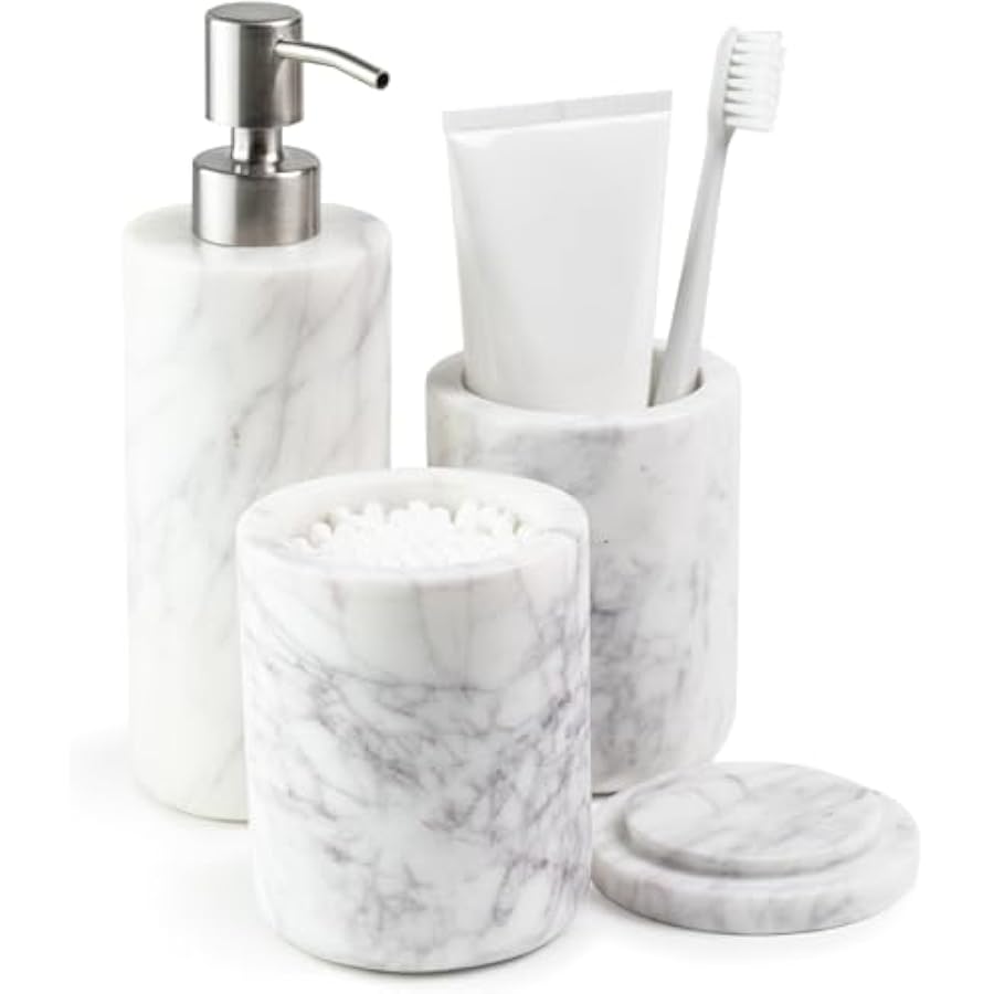 Bamboo Toothbrush Set - Cork & Mill Marble Bathroom Accessories