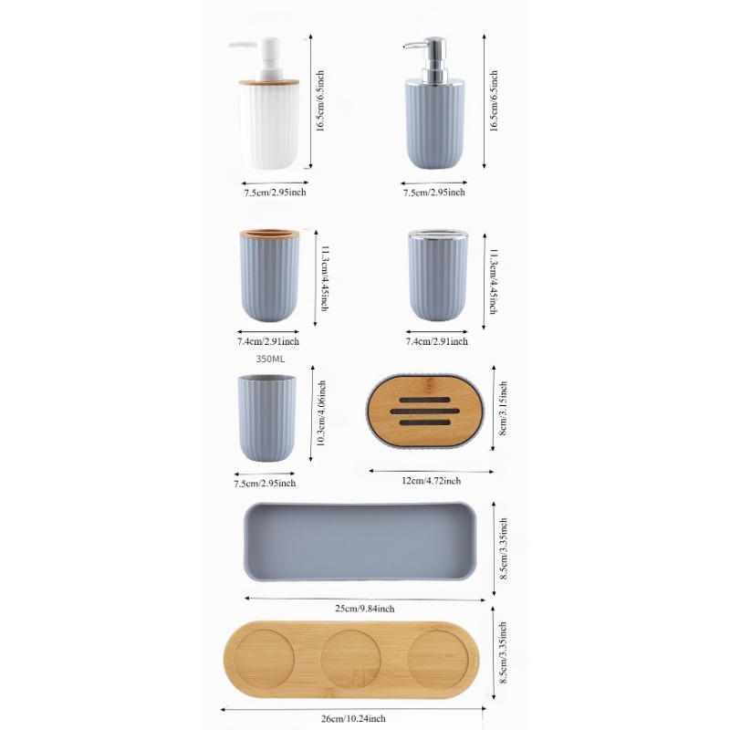 5pcs Vertical Strip Plastic Ba - Bamboo Toothbrush Set incelemesi ve fiyatı