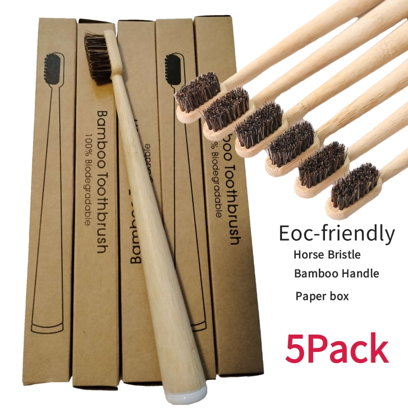5Pcs Horsehair Bamboo Toothbru - Bamboo Toothbrush Set incelemesi ve fiyatı