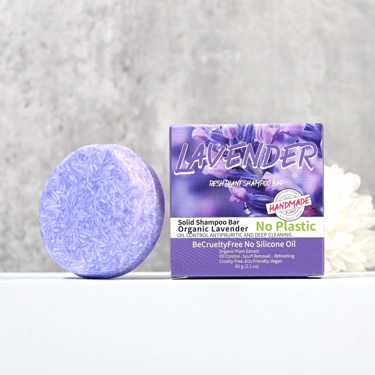 J+60g Hot Selling Lavender Sha - Bar Soap Shampoo Solid incelemesi ve fiyatı