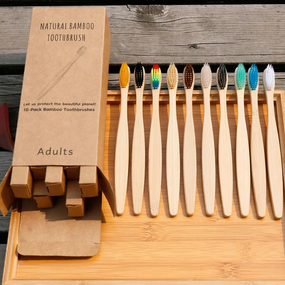 10PCS Colorful Toothbrush Natu - Bamboo Toothbrush Set incelemesi ve fiyatı