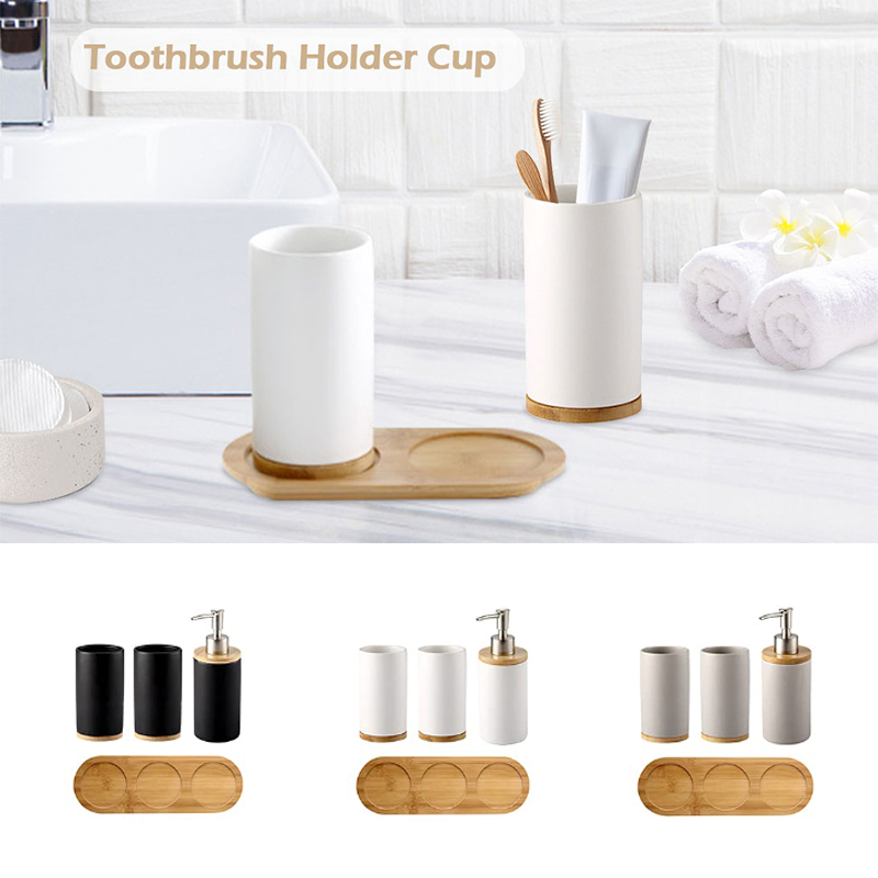 Ceramic Bathroom Set Fine Cera - Bamboo Toothbrush Set incelemesi ve fiyatı