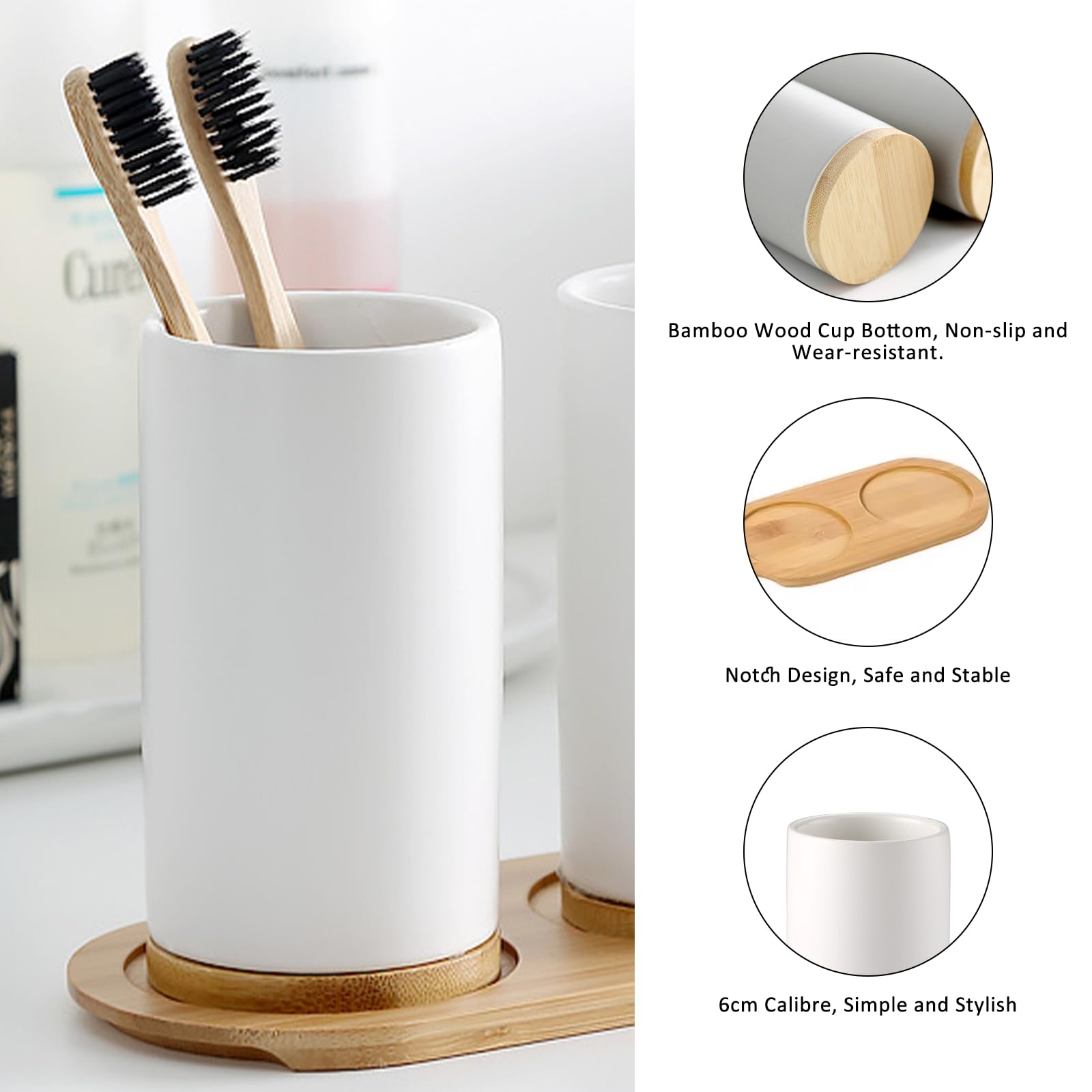 Ceramic Bathroom Set Fine Cera - Bamboo Toothbrush Set incelemesi ve fiyatı