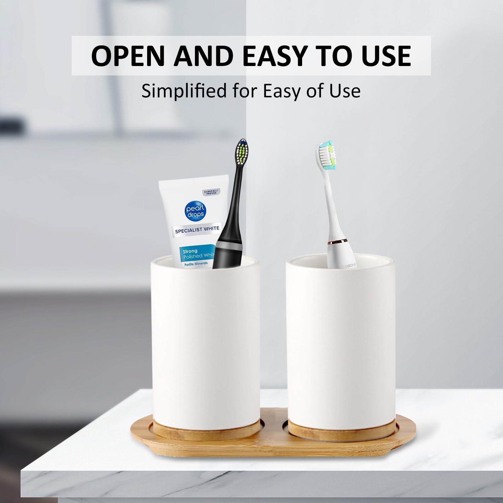 Ceramic Bathroom Set Fine Cera - Bamboo Toothbrush Set incelemesi ve fiyatı
